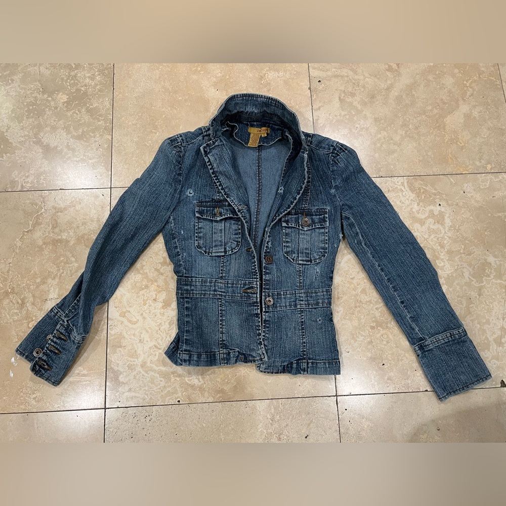 Denim Jacket with Button Detailing